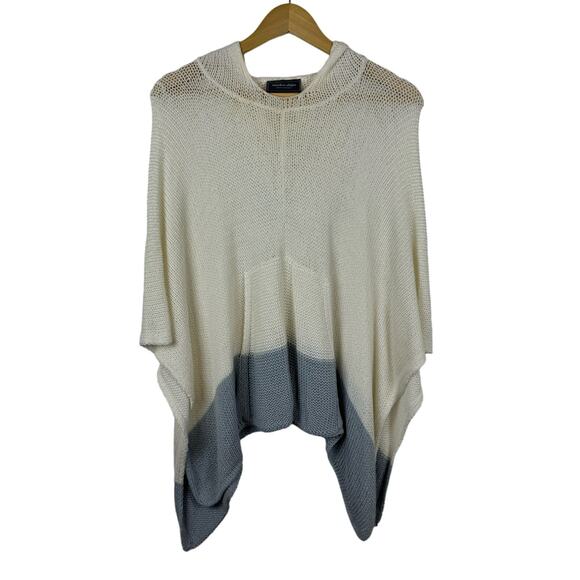 Wooden Ships Sweaters - Wooden Ships Open Weave Knit Colorblock Poncho Sweater Size M/L | Coastal Beachy